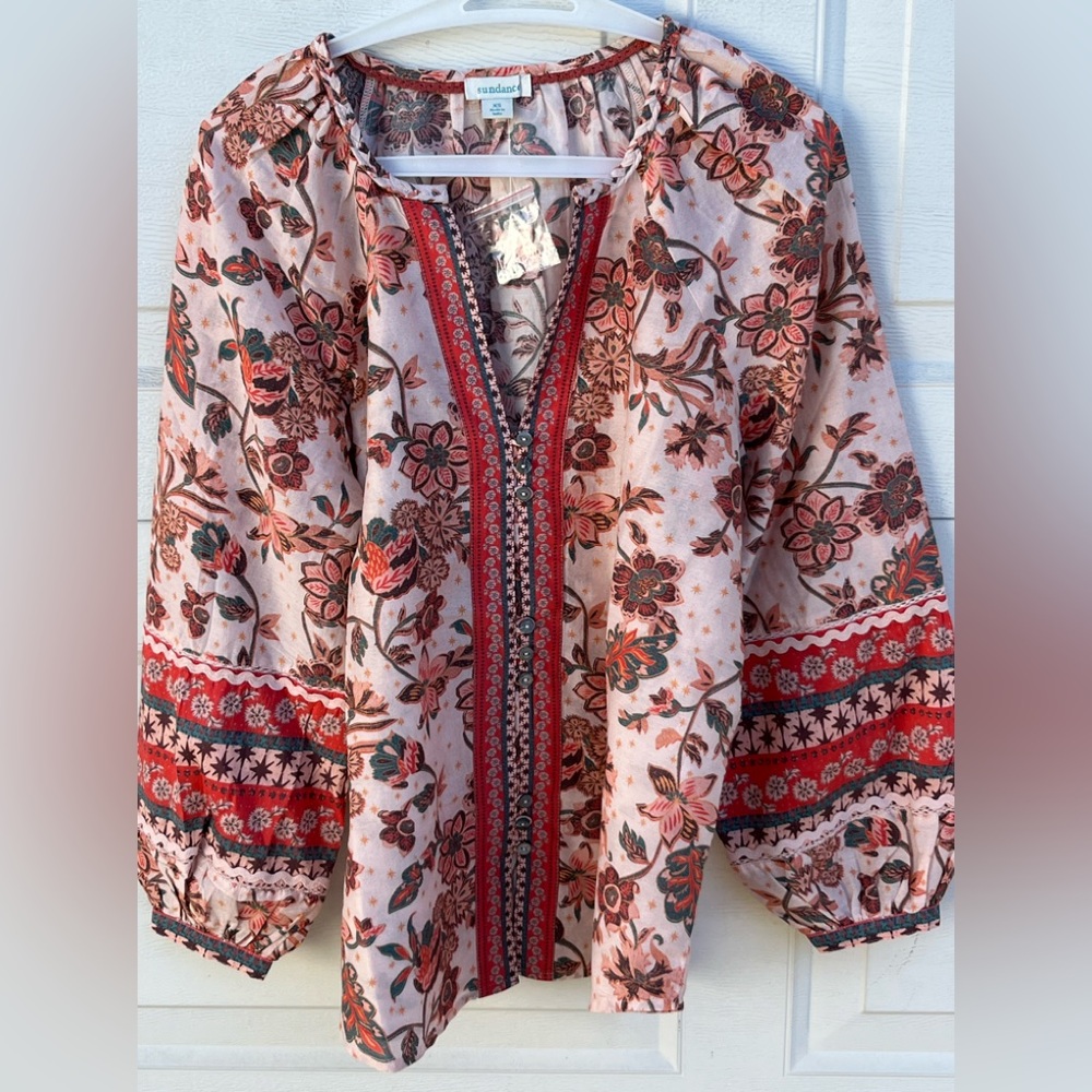 Women's Sun dance floral cotton/silk  top XS